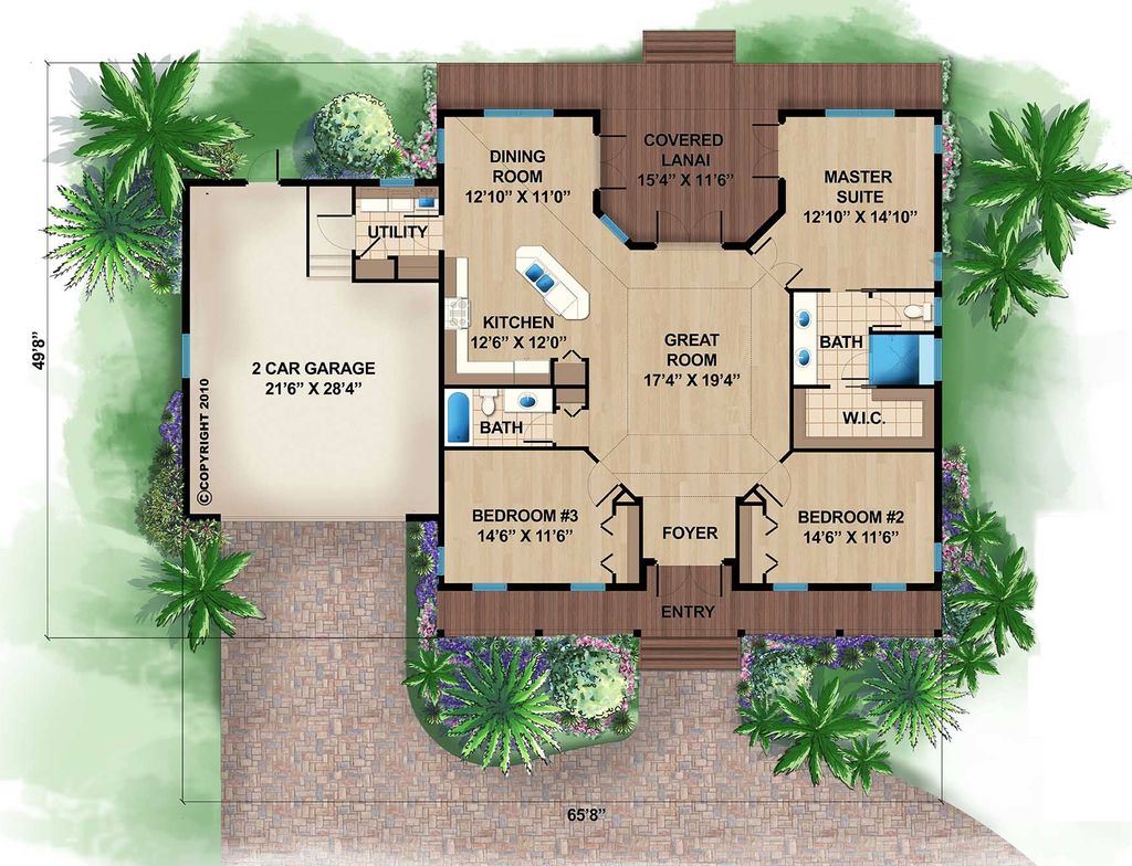 Beach Style House Plan 3 Beds 2 Baths 1697 Sq/Ft Plan