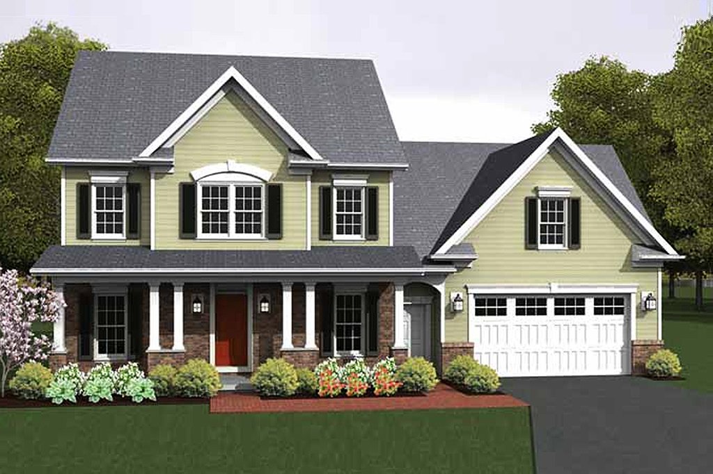 Colonial Style House Plan 3 Beds 2.5 Baths 1775 Sq/Ft