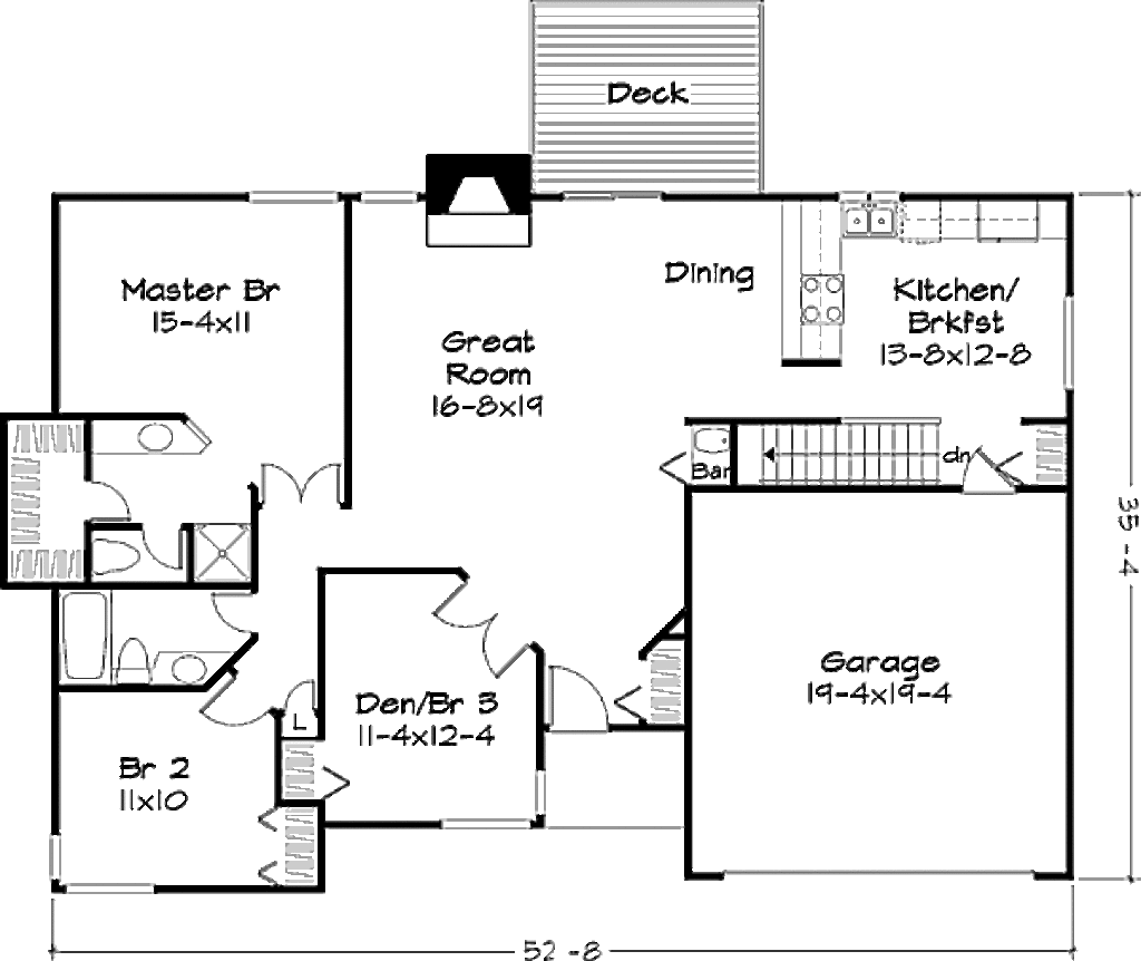 Ranch Style House Plan 2 Beds 2 Baths 1400 Sq/Ft Plan