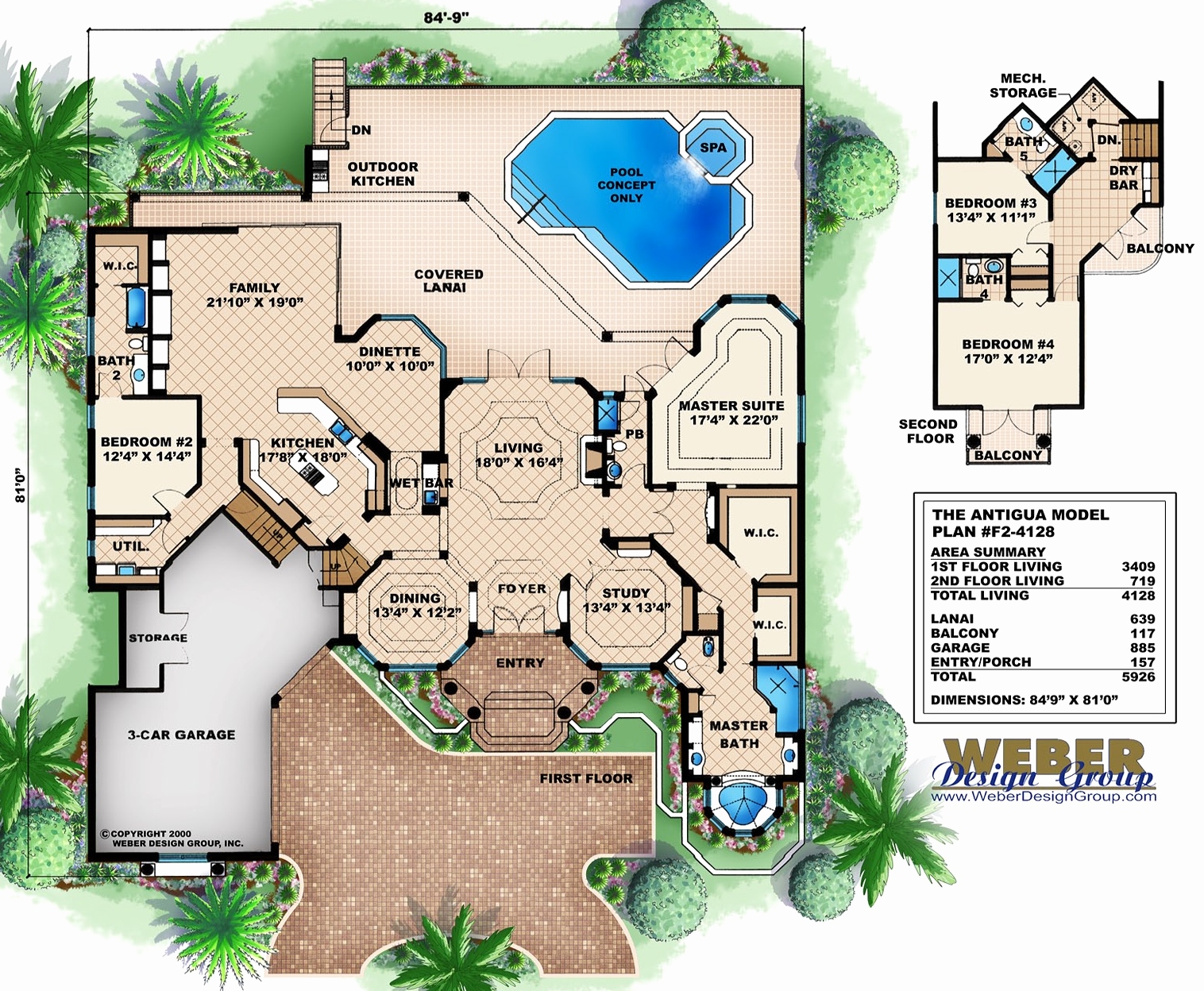 Weber Design Mediterranean Villa Single Story House Plans