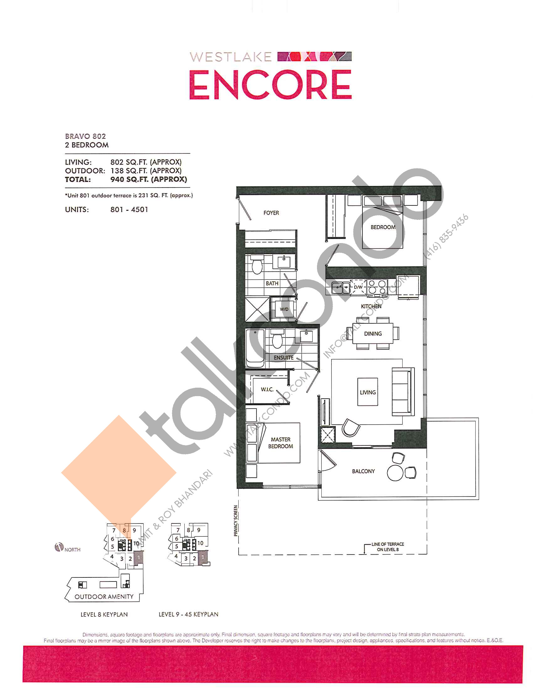 Westlake Encore Condos Bravo 802 802 sq.ft. 2 bedrooms