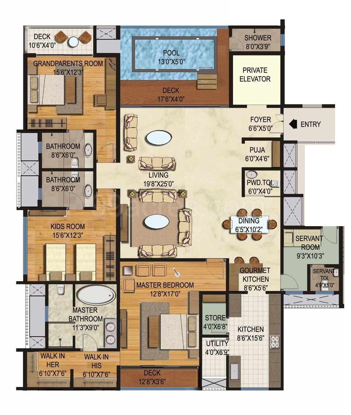 3Bhk Floor Plan Modern House