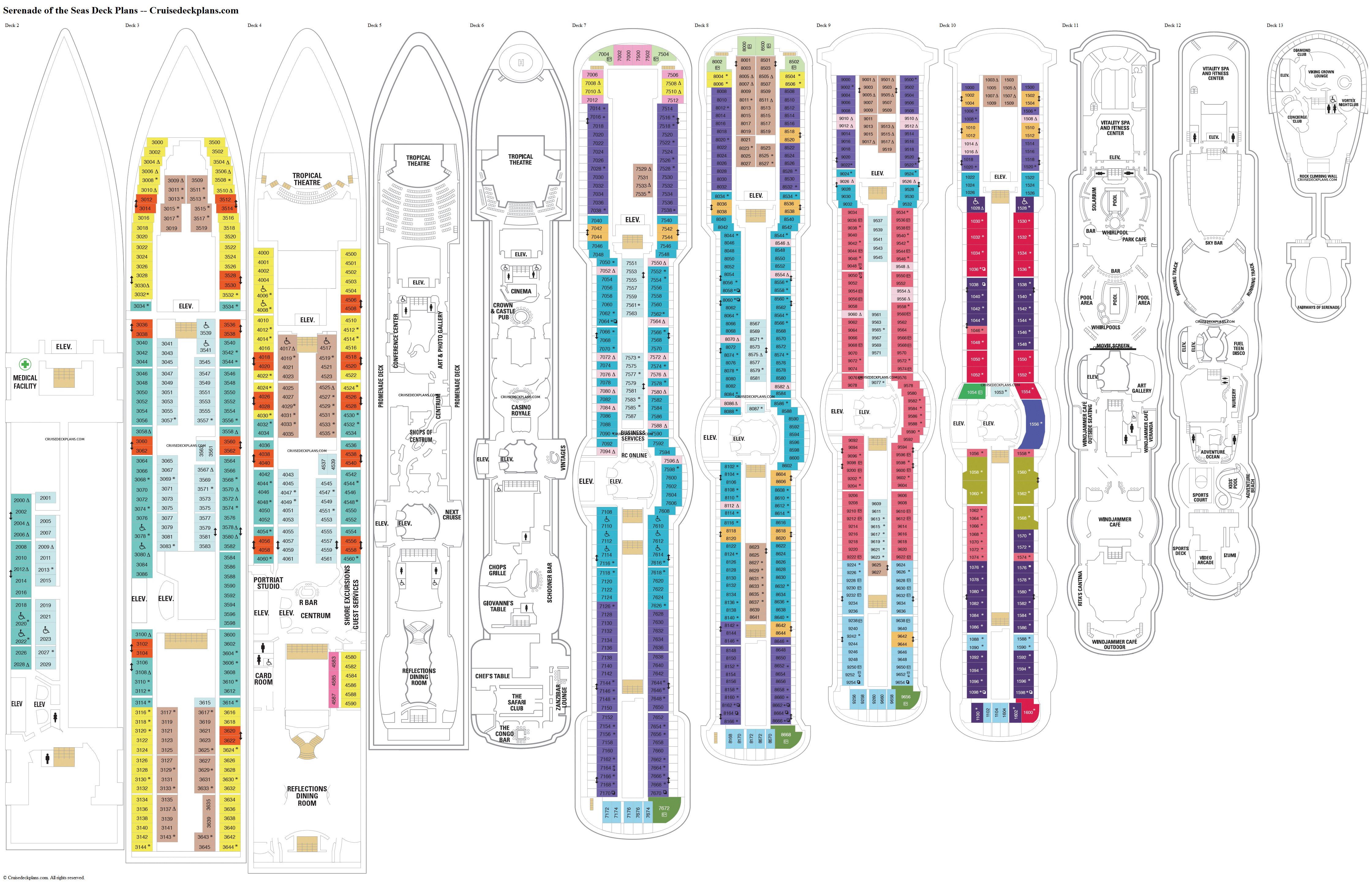 Serenade of the Seas Deck 5 Deck Plan Tour