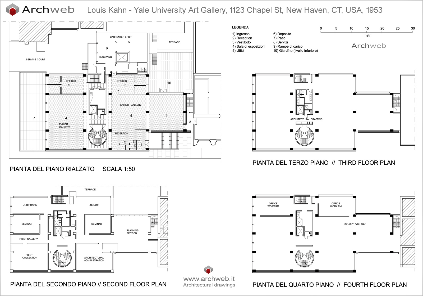 Yale University Art Gallery drawings plan