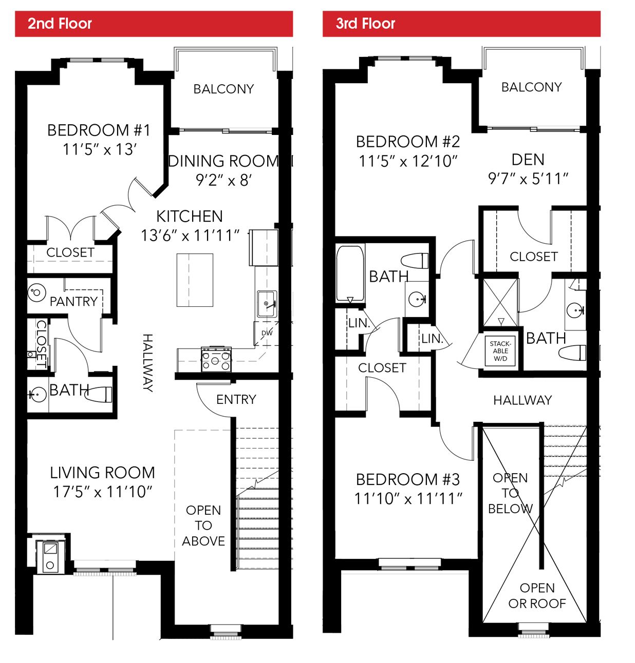 Oakbourne Floor Plan 3 bedroom, 2story LEED certified