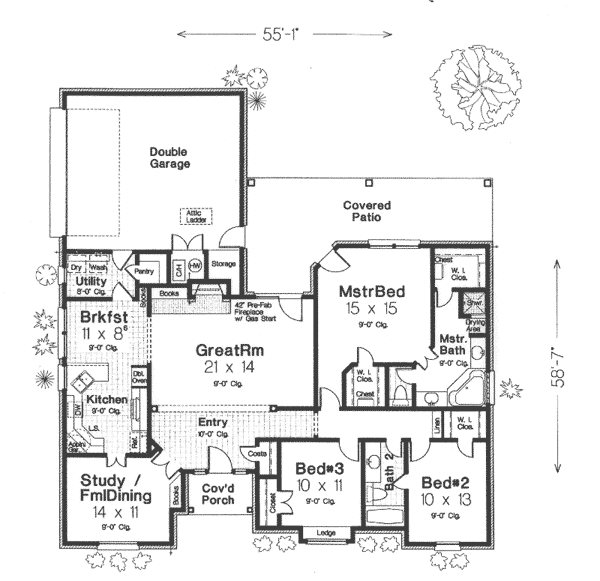 Myers Field European Home Plan 036D0093 House Plans and
