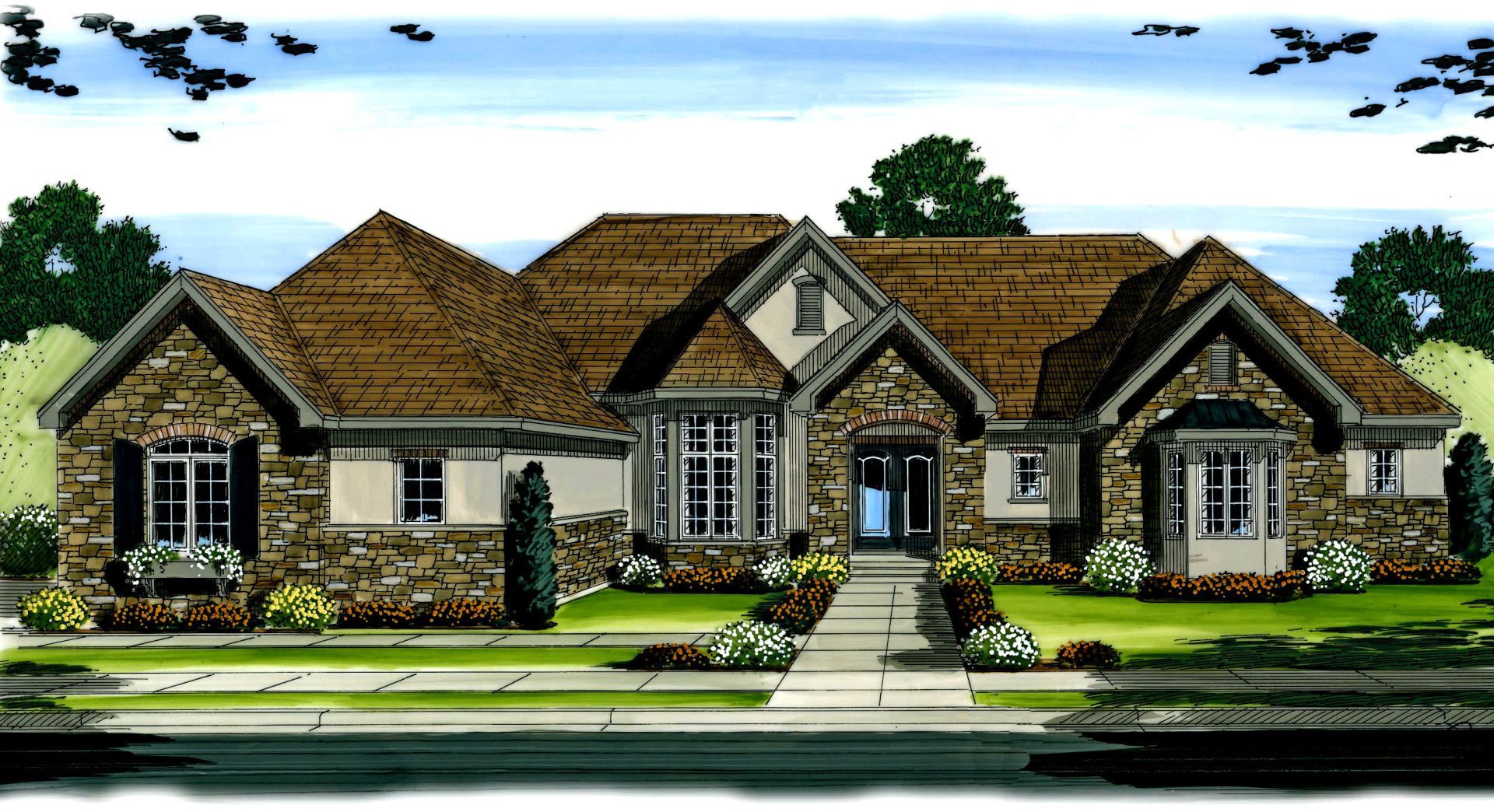 1 Story French Country House Plan Brendel in 2019