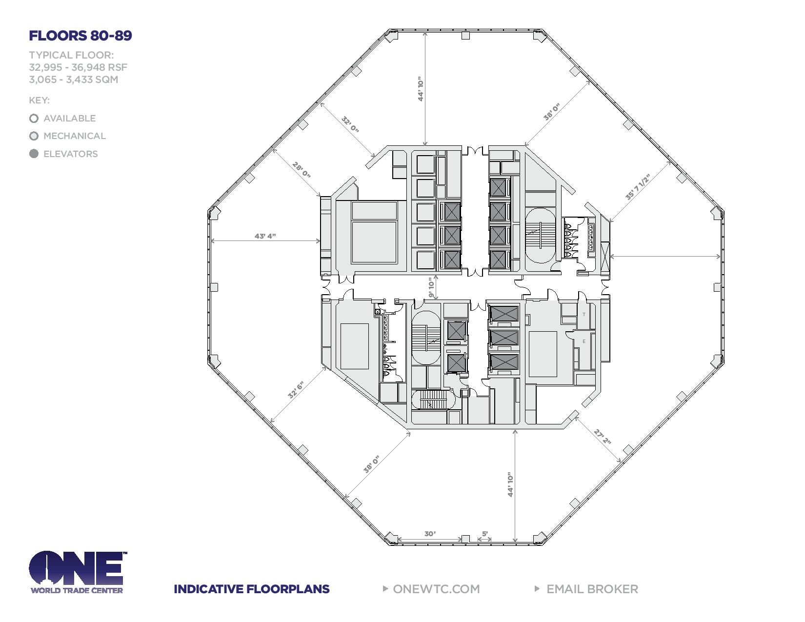 One World Trade Center, Freedom Tower Floor Plans, New