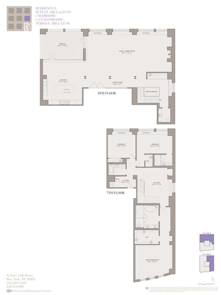 12 E 13th Residence 8 Floor plans, Residences, Architecture