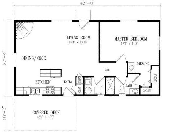 floor plan for 20 x 40 1 bedroom Google Search 1