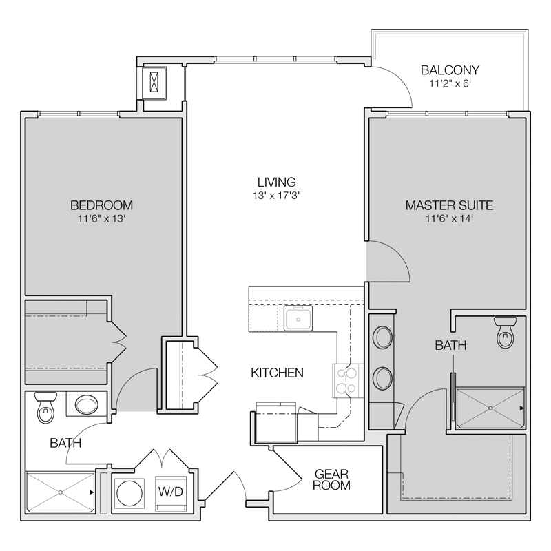 Two Bedroom Two Bath Apartment Floor Plans online