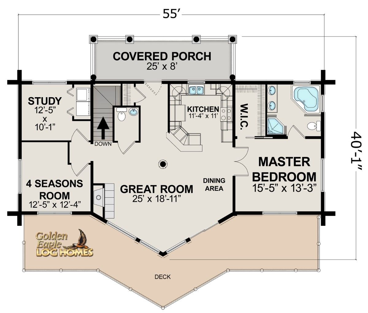 Ski Home Prow 1418A Ranch Log home floor plans, Log