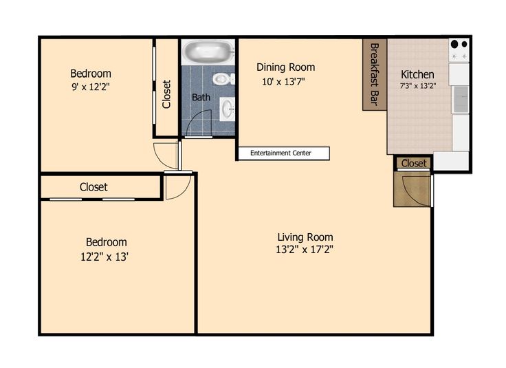 Image result for 850 sq ft apartment floor plan
