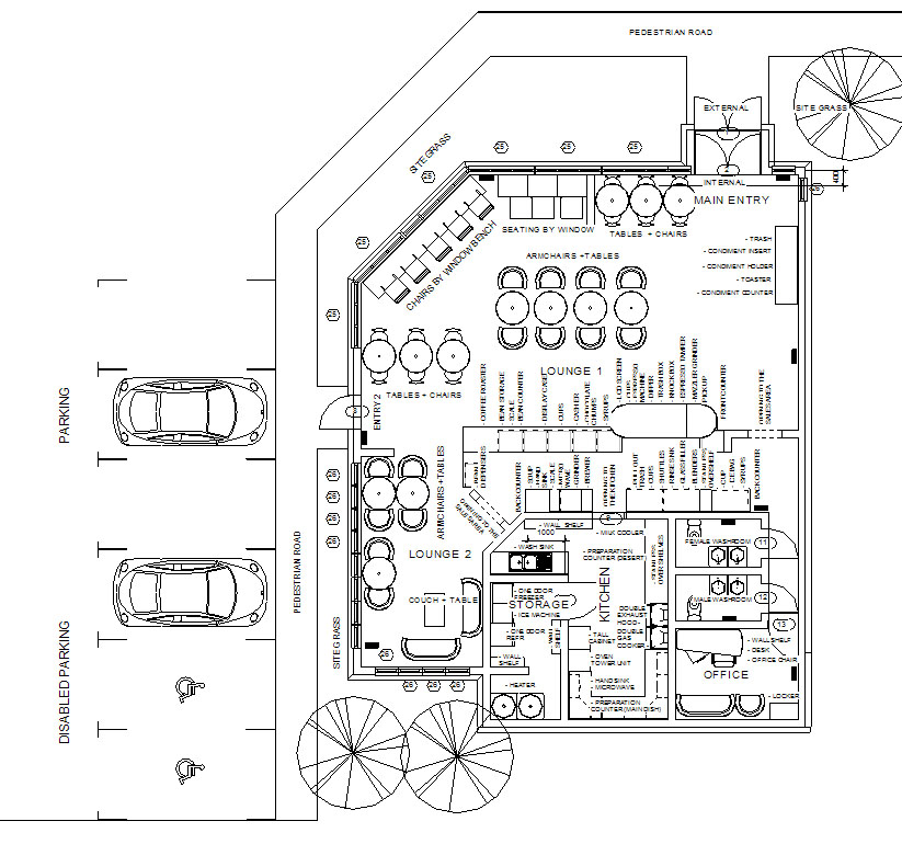 Architecture & Interior Designs A Coffee Shop Floor Plan