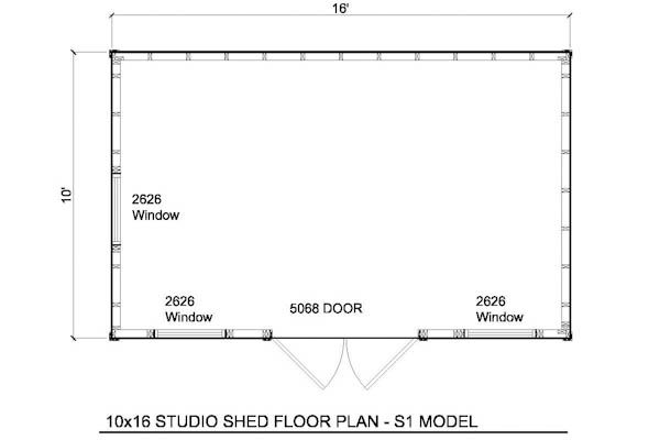 10x16 shed floor plan Shed floor plans, Storage shed