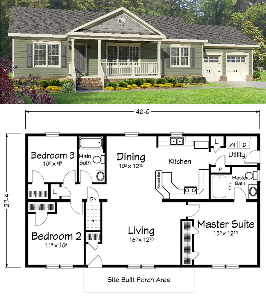 Small Ranch Style Home Floor Plans - floorplans.click