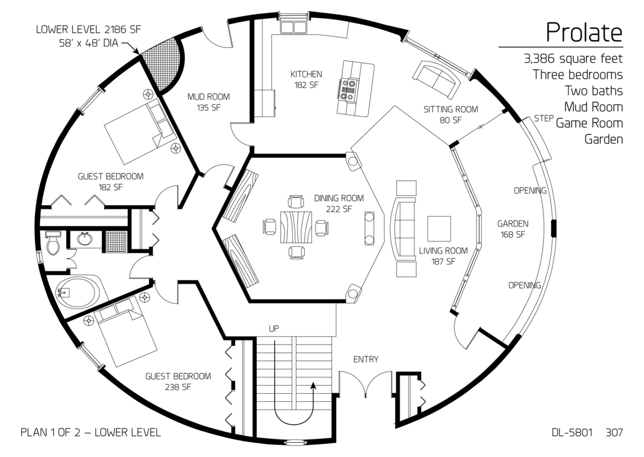 Floor Plan DL5801 Monolithic Dome Institute