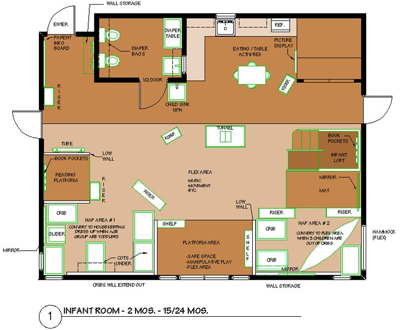Infant Room Floorplan Floor plans, Daycare floor plans