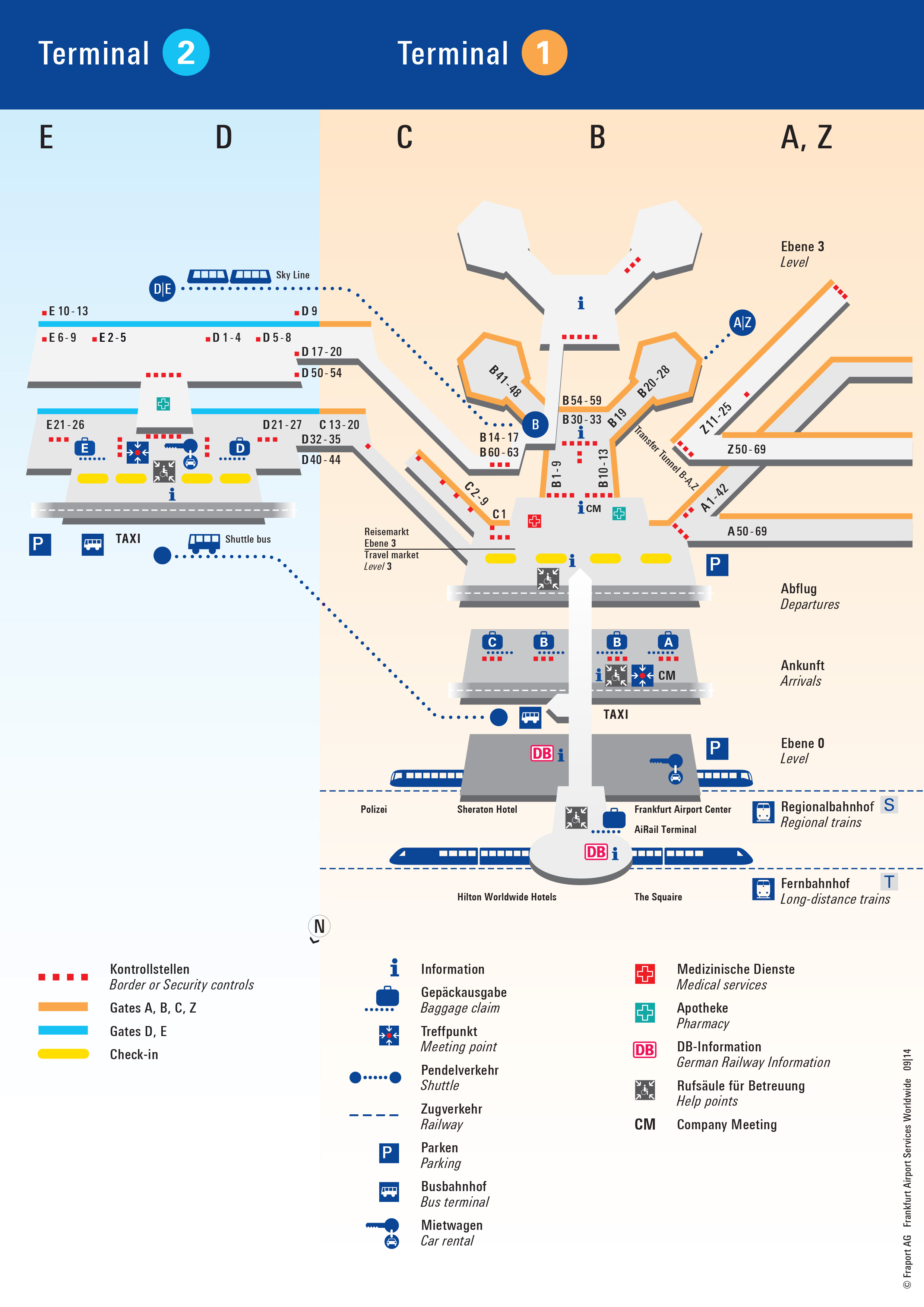 Frankfurt Airport Map (FRA) Printable Terminal Maps
