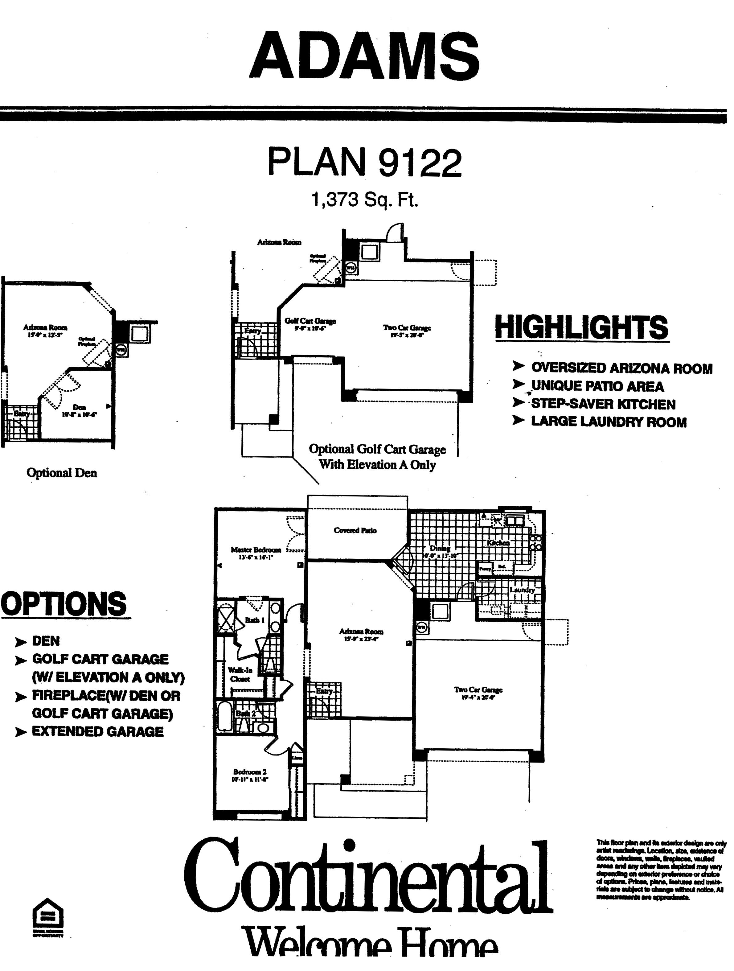 Arizona Traditions Adams Floor Plan Model Home Plans